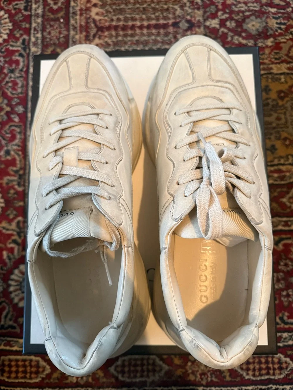 Gucci Rhyton Distressed - Men's Off-White Chunky Sneakers